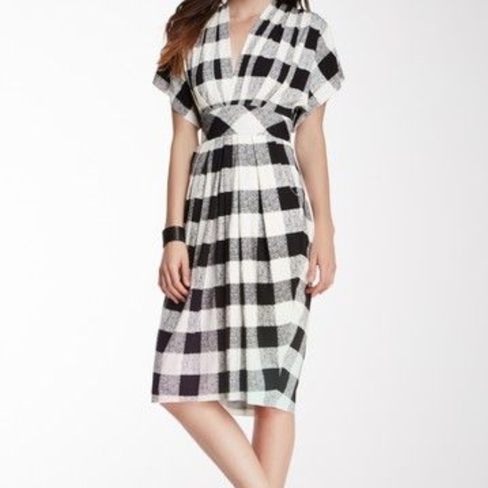 Butter By Nadia Black and White Buffalo Checkered Women's Dress. - Picture 4 of 4